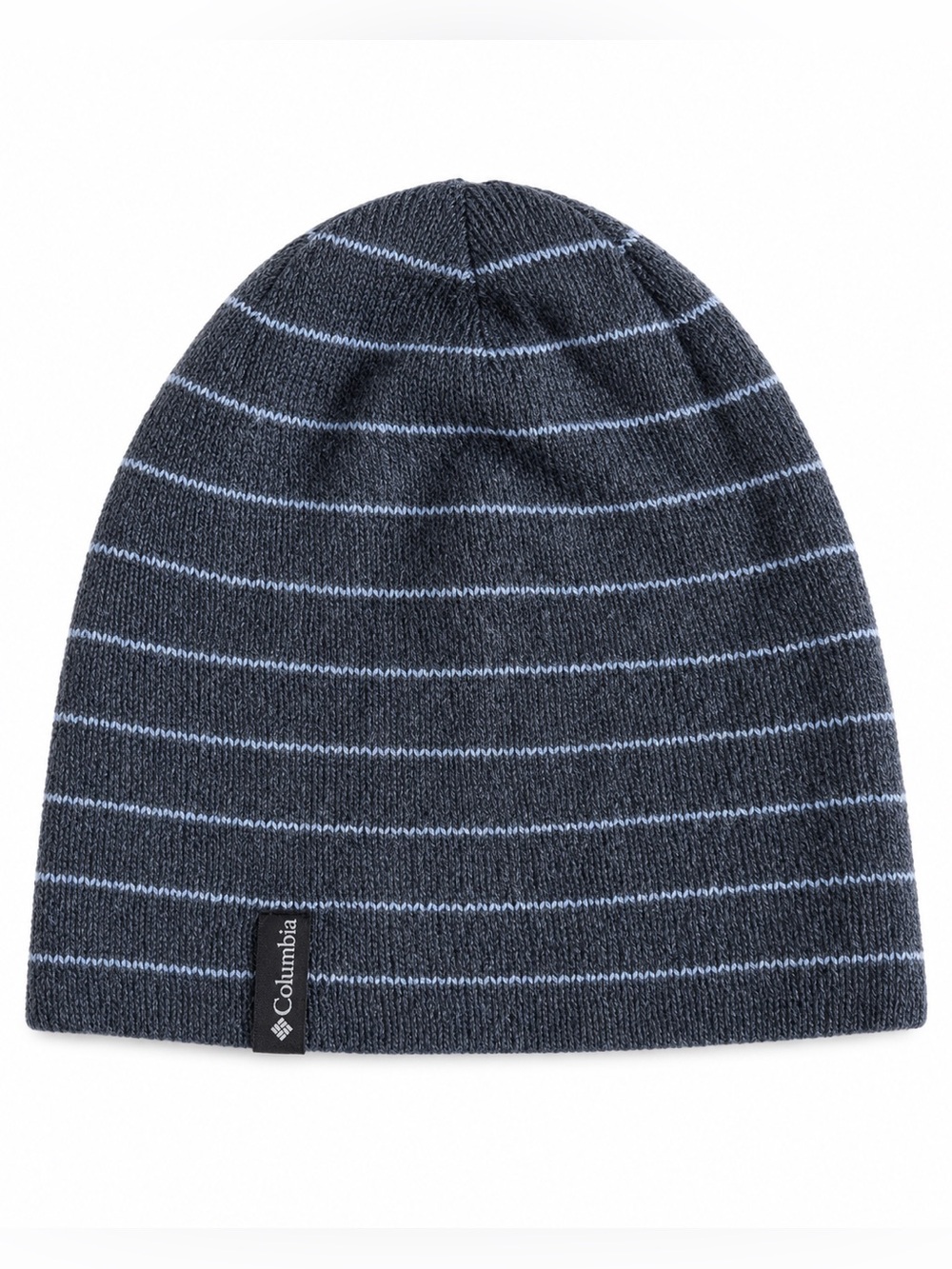 Columbia Reversible Ribbed Knit Beanie Hat Blue Stipes Unisex One Size